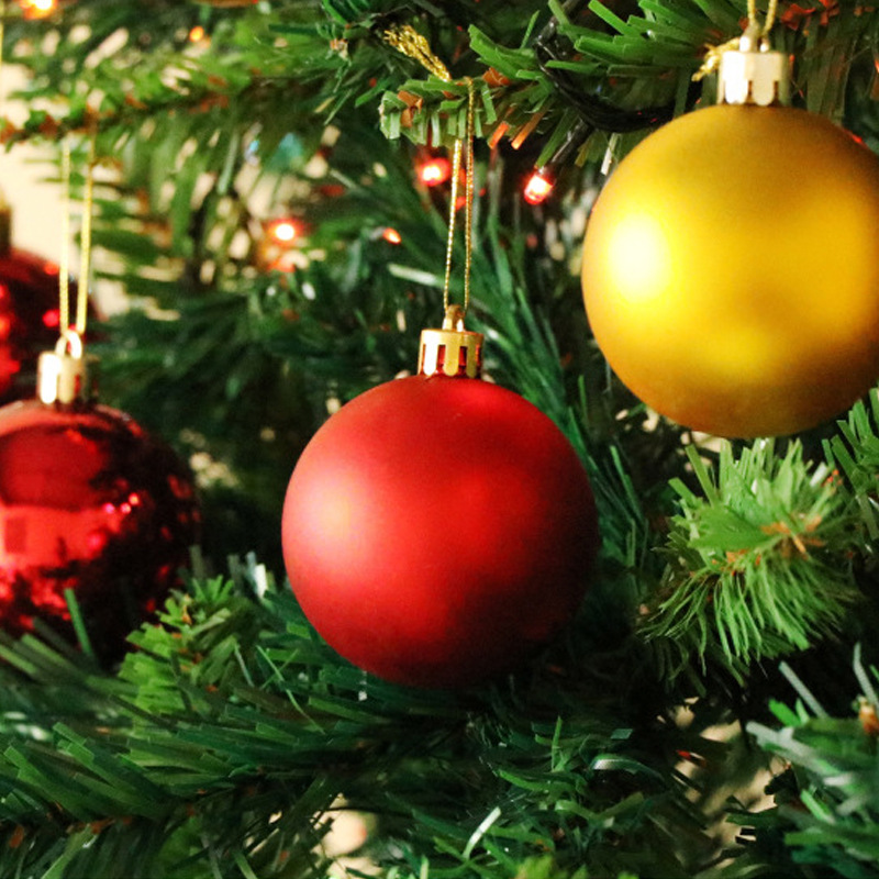24 Christmas Ball Set Plastic Electroplated Colored Ball Christmas Decorations Christmas Tree Pendant for 346cm