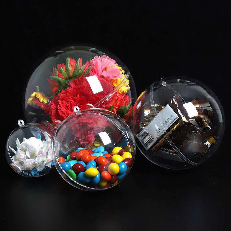 High Transparent Plastic Ball Hollow Ball Christmas Ball Decorative Hanging Ball Candy Candy Box Packing Box Eternal Flower Hanging Ball