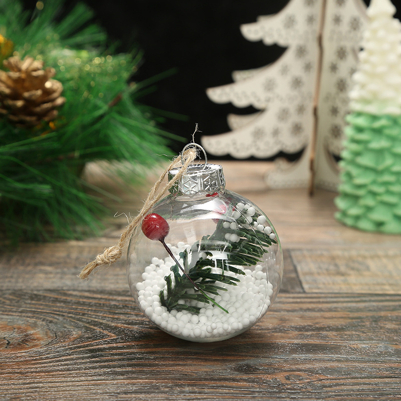 Creative New Pet Transparent Snowflake Interior Ball 6cm Christmas Tree Pendant Christmas Decoration Gift Christmas Ball