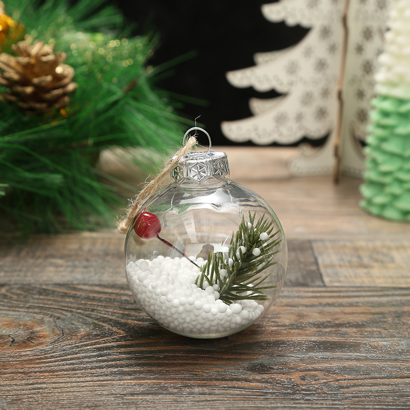 Creative New Pet Transparent Snowflake Interior Ball 6cm Christmas Tree Pendant Christmas Decoration Gift Christmas Ball