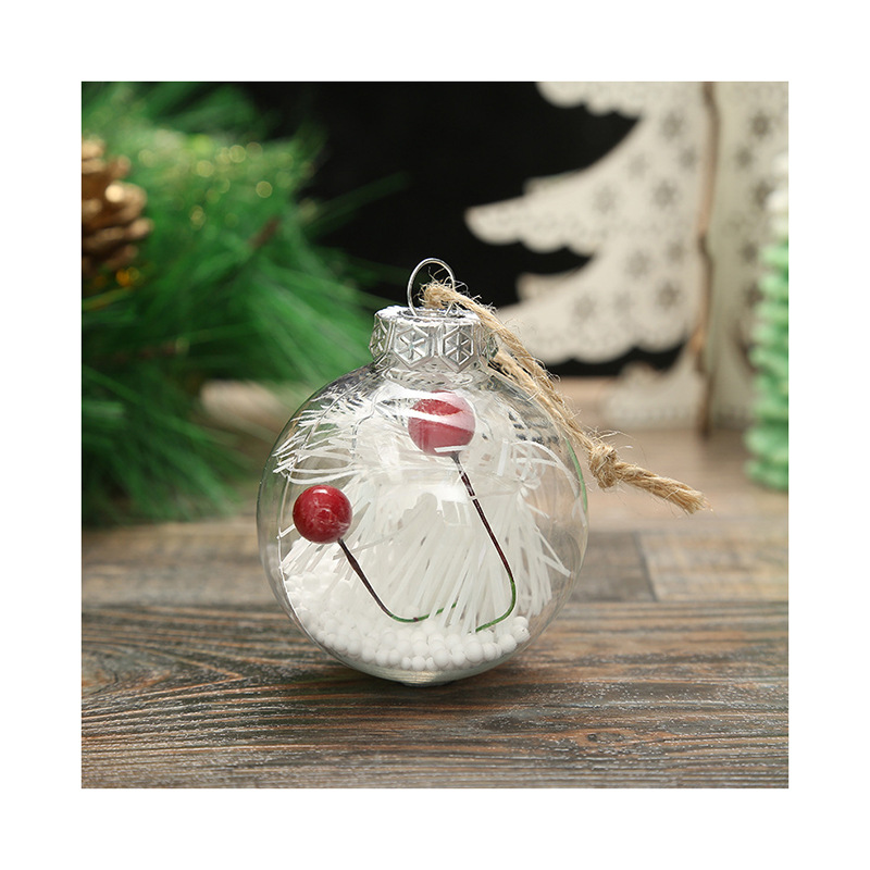 Creative New Pet Transparent Snowflake Interior Ball 6cm Christmas Tree Pendant Christmas Decoration Gift Christmas Ball