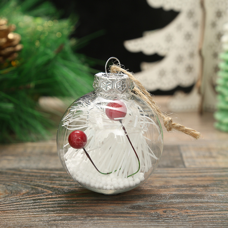 Creative New Pet Transparent Snowflake Interior Ball 6cm Christmas Tree Pendant Christmas Decoration Gift Christmas Ball Creative New Pet Transparent Snowflake Interior Ball 6cm Christmas Tree Pendant Christmas Decoration Gift Christmas Ball