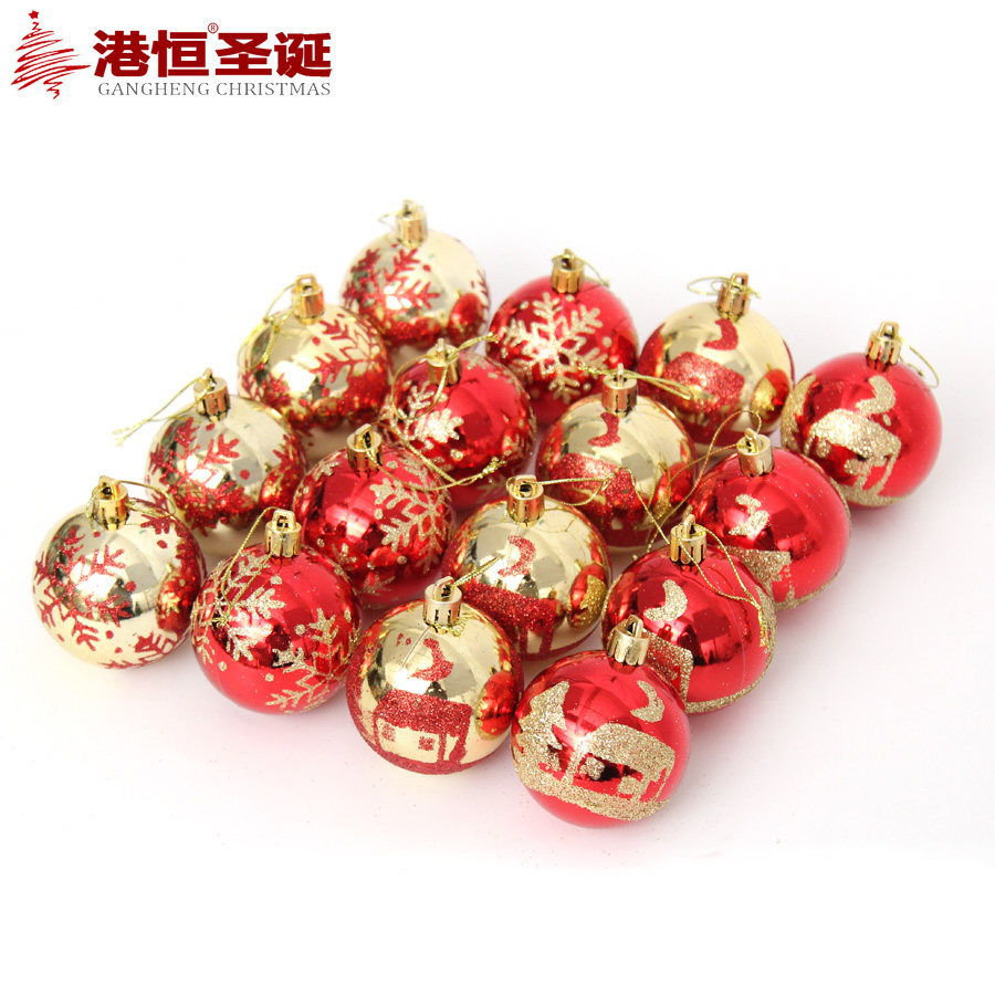 Christmas Ball 16 Barrel Colored Drawing Ball Christmas Decoration Package Light Electroplating Christmas Ball