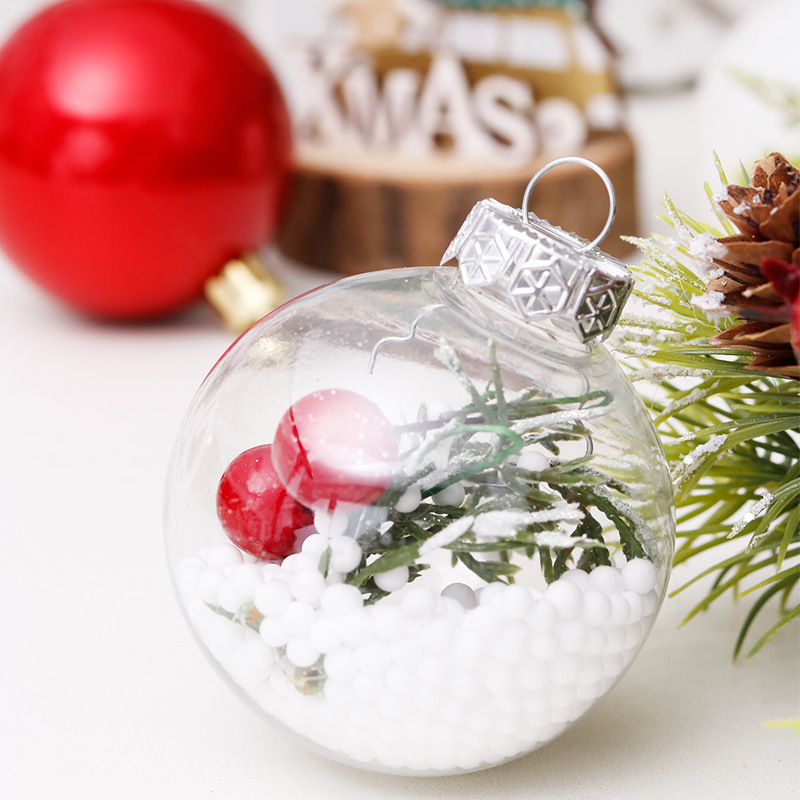CrossBorder Hot Christmas Decorations 6cm30PCs Transparent Ball Christmas Ball Set Christmas Tree Pendant