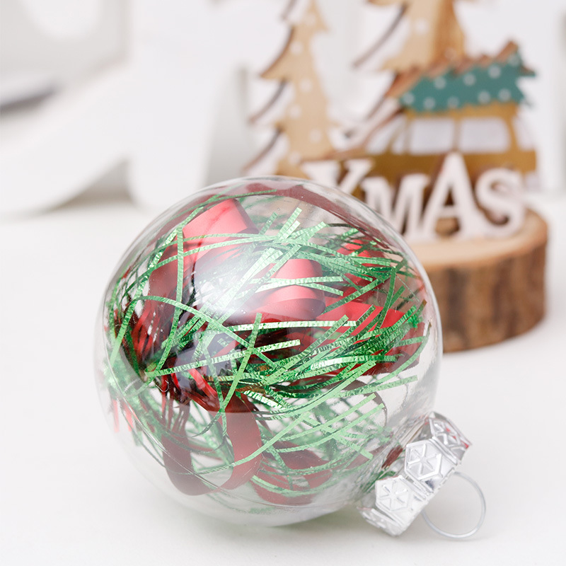 CrossBorder Hot Christmas Decorations 6cm30PCs Transparent Ball Christmas Ball Set Christmas Tree Pendant