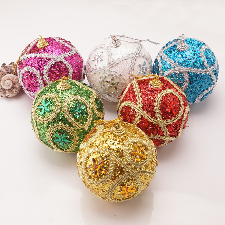 New Diamond-Mounted St. Christmas 8cm Foam Christmas Ball Christmas Tree Pendant Christmas Decorations Christmas Pendant