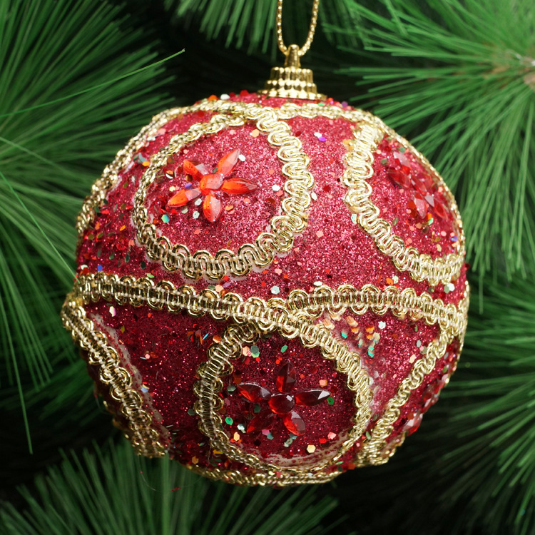 New Diamond-Mounted St. Christmas 8cm Foam Christmas Ball Christmas Tree Pendant Christmas Decorations Christmas Pendant