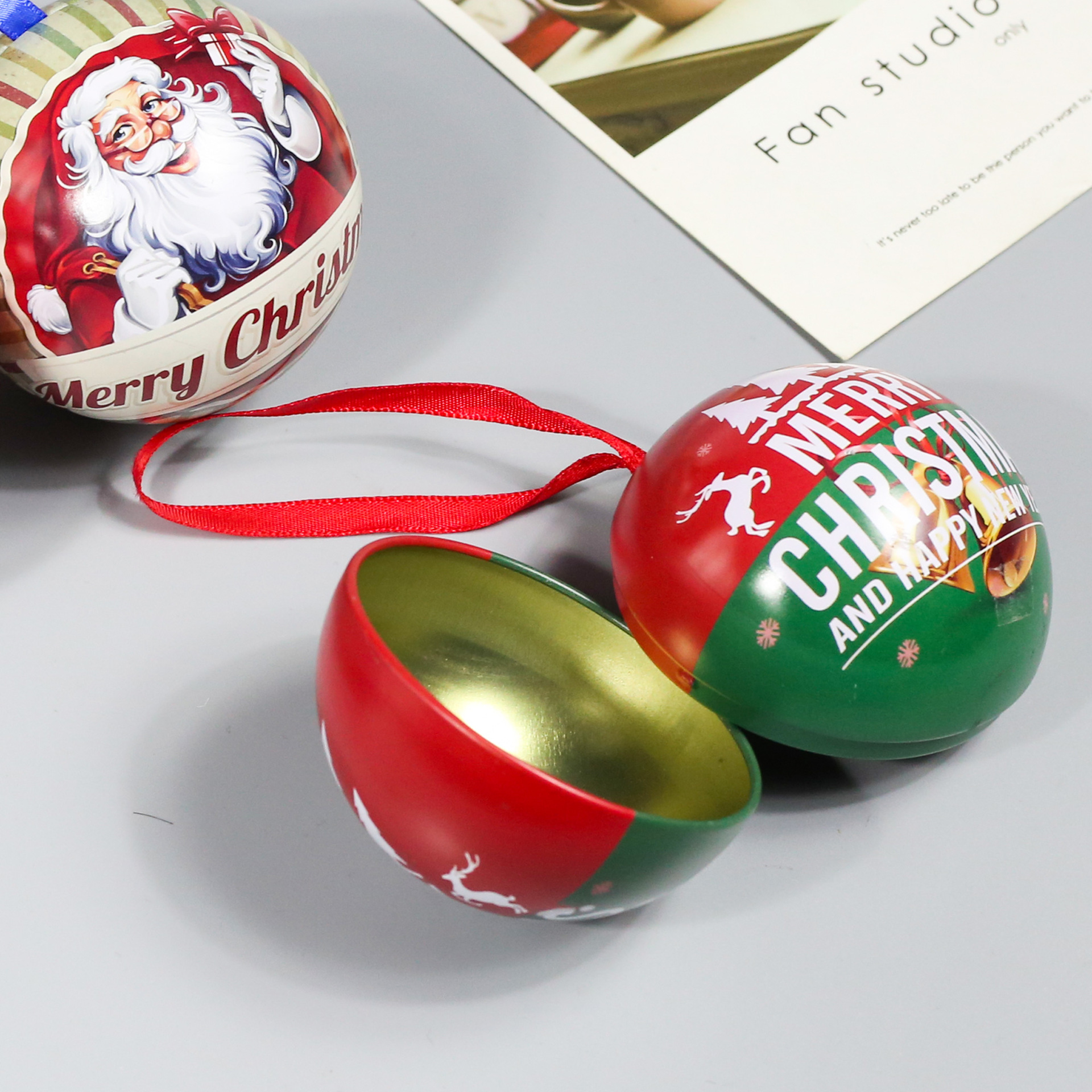 Christmas Decorations Tinplate Christmas Ball Christmas Tree Pendant Pendant Christmas Gift Student Kindergarten Gift