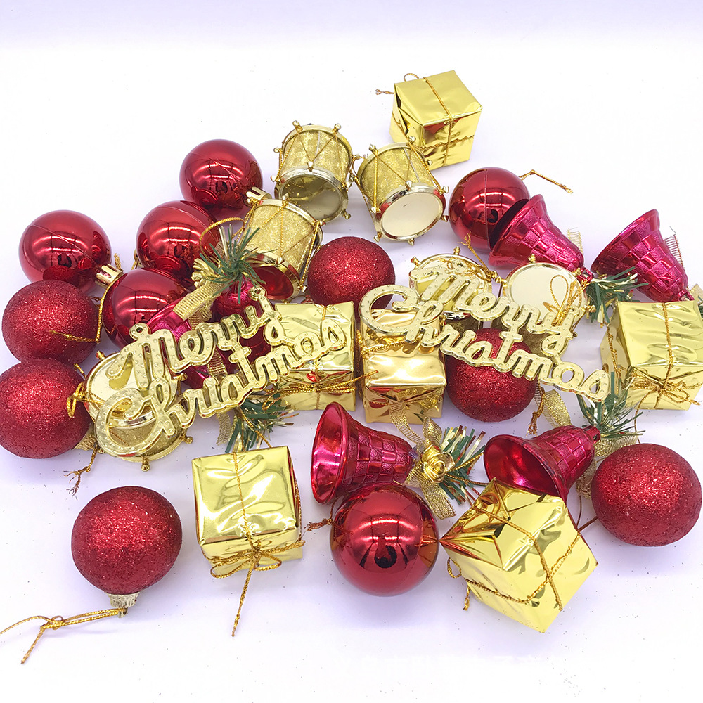 Cross-Border Christmas Ball Christmas Decorations Ball Gift Bag Side Drum Bell Christmas ball