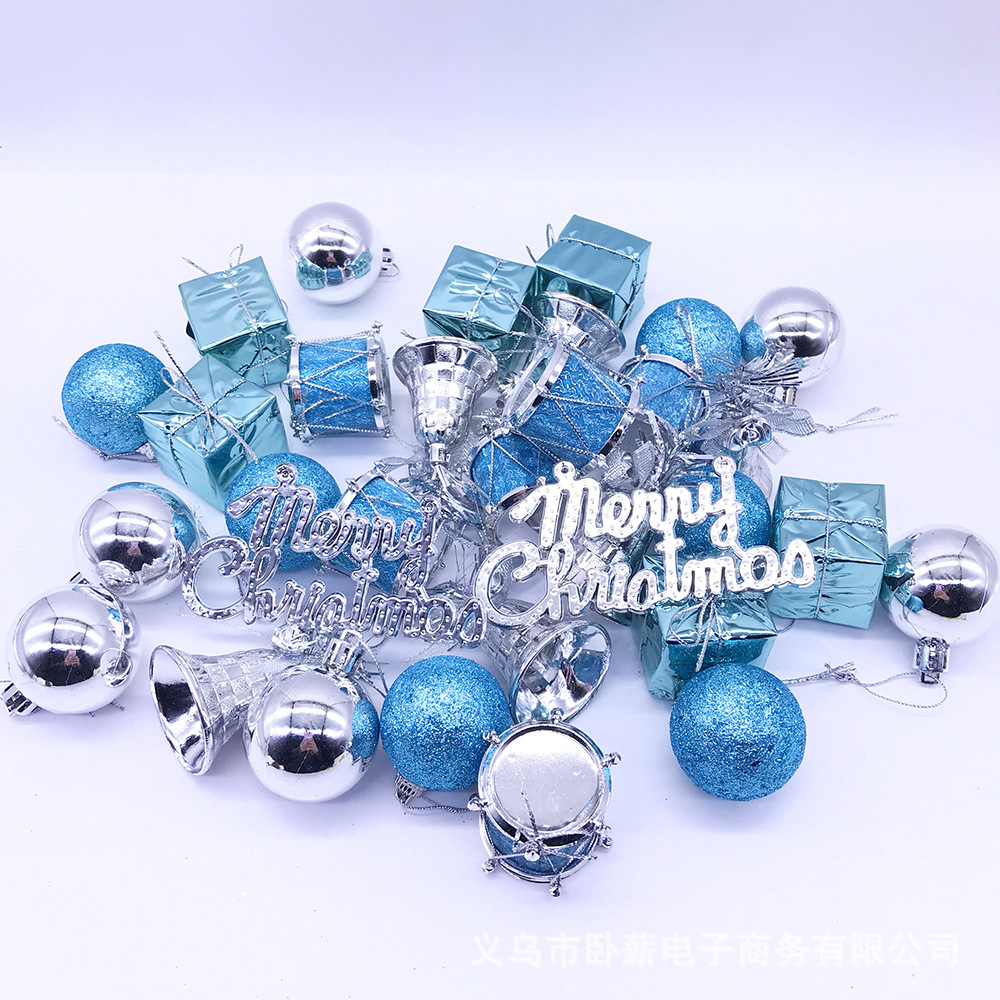 Cross-Border Christmas Ball Christmas Decorations Ball Gift Bag Side Drum Bell Christmas ball
