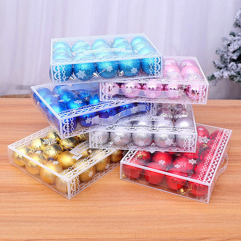 Christmas Ball Gift Box 6cm20 Pack Christmas Scene Arrangement Festive Holiday Decorative Christmas Tree Hanging Ball Colored Ball