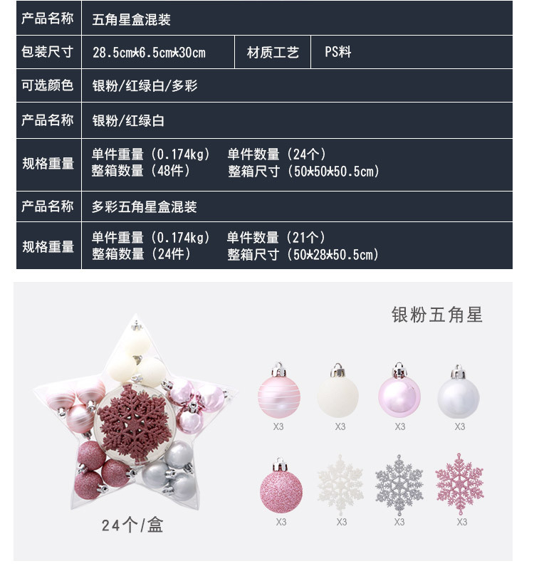 Yinghao Christmas Ball Set 24 Christmas Tree Pendant Christmas Decorations Christmas Ball Snowflake Ornaments Yinghao Christmas Ball Set 24 Christmas Tree Pendant Christmas Decorations Christmas Ball Snowflake Ornaments