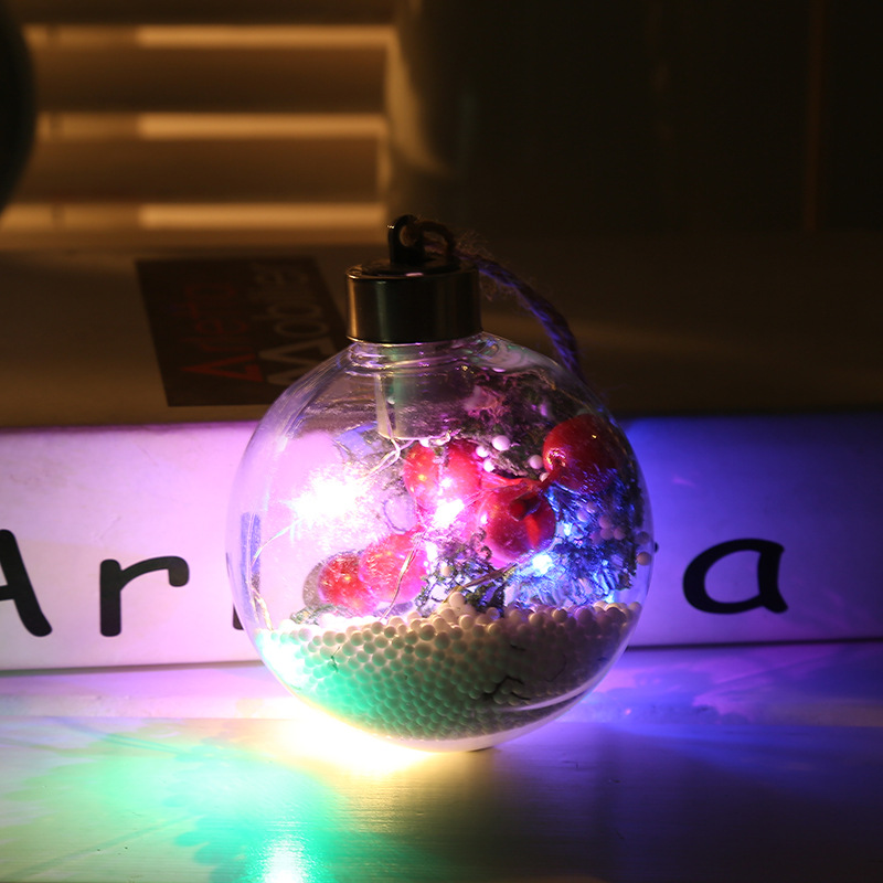 2020 New Creative Snowflake Transparent Christmas Ball Holiday Celebration Decoration LED Christmas Ball Custom