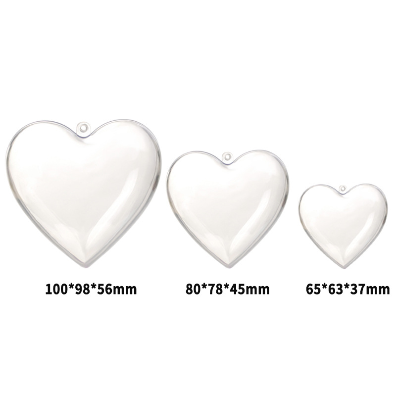 Transparent Heart-Shaped Beauty Blender Transparent Christmas Ball Hollow Ball Transparent Love Candy Box Creative Wedding Decorations Material