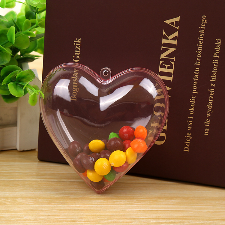 Transparent Heart-Shaped Beauty Blender Transparent Christmas Ball Hollow Ball Transparent Love Candy Box Creative Wedding Decorations Material