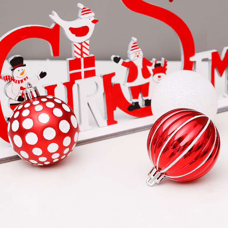 CrossBorder Christmas Decorations 6cm30PCs Shaped Painted Christmas Ball Set Christmas Tree Pendant