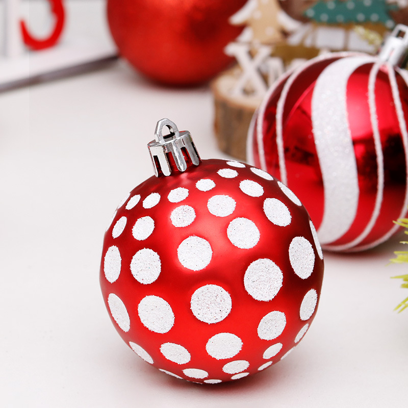 CrossBorder Christmas Decorations 6cm30PCs Shaped Painted Christmas Ball Set Christmas Tree Pendant