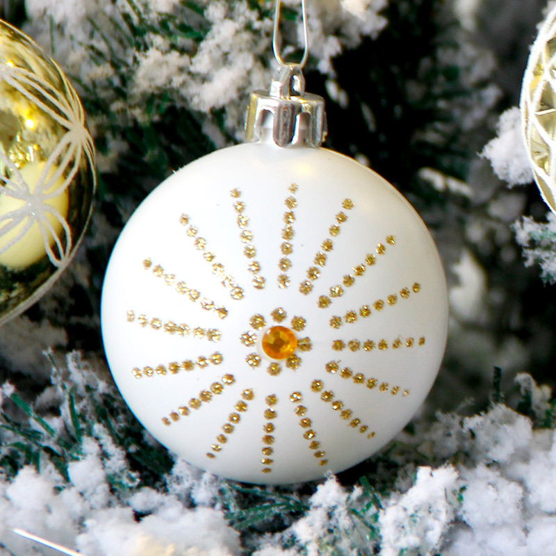 Yinhao Christmas Decorations Round Barrel Painted Christmas Ball 6cm Christmas Tree Ornaments Christmas ball