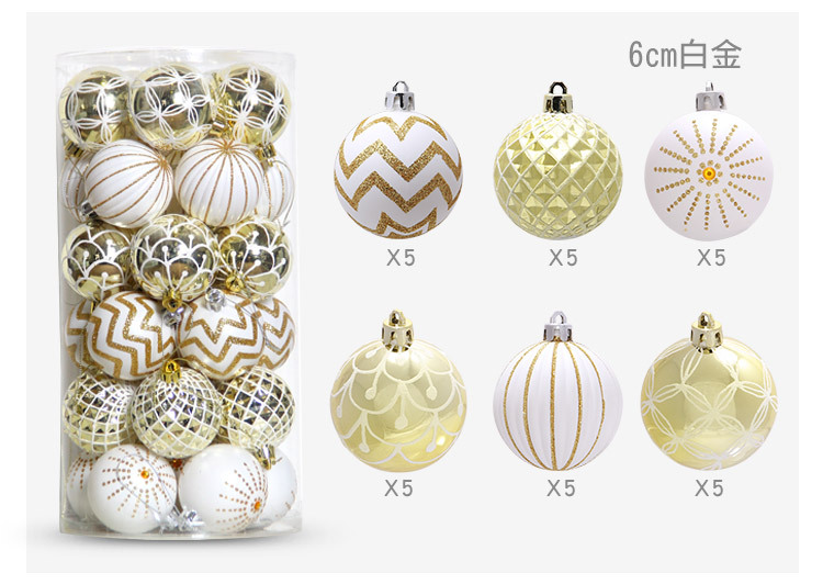 Yinhao Christmas Decorations Round Barrel Painted Christmas Ball 6cm Christmas Tree Ornaments Christmas ball Yinhao Christmas Decorations Round Barrel Painted Christmas Ball 6cm Christmas Tree Ornaments Christmas ball