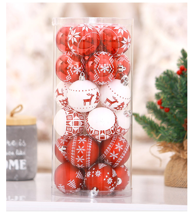Yinhao Christmas Decorations Round Barrel Painted Christmas Ball 6cm Christmas Tree Ornaments Christmas ball Yinhao Christmas Decorations Round Barrel Painted Christmas Ball 6cm Christmas Tree Ornaments Christmas ball