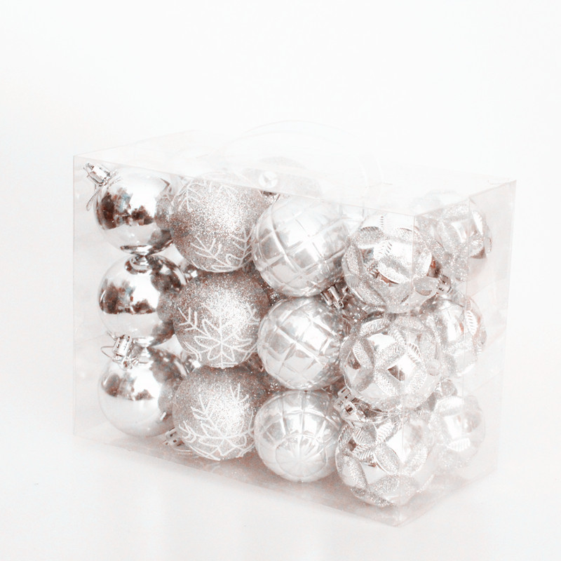 Colored Drawing Ball Shaped Ball 6cm Christmas Ball 24 Pack Christmas Ornaments Pendant Electroplated Decoration Ball Colored Drawing Ball Shaped Ball 6cm Christmas Ball 24 Pack Christmas Ornaments Pendant Electroplated Decoration Ball