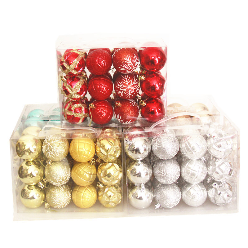 Colored Drawing Ball Shaped Ball 6cm Christmas Ball 24 Pack Christmas Ornaments Pendant Electroplated Decoration Ball Colored Drawing Ball Shaped Ball 6cm Christmas Ball 24 Pack Christmas Ornaments Pendant Electroplated Decoration Ball