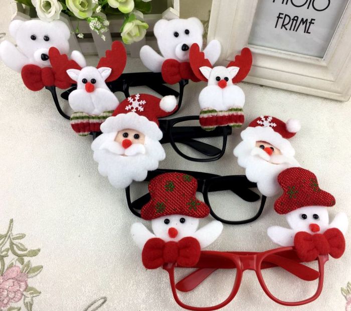 Santa Children Santa Claus Glasses frame Christmas Ball party props Santa Children Santa Claus Glasses frame Christmas Ball party props