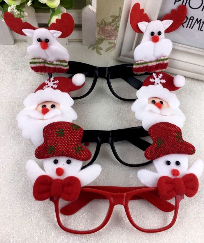 Santa Children Santa Claus Glasses frame Christmas Ball party props Santa Children Santa Claus Glasses frame Christmas Ball party props