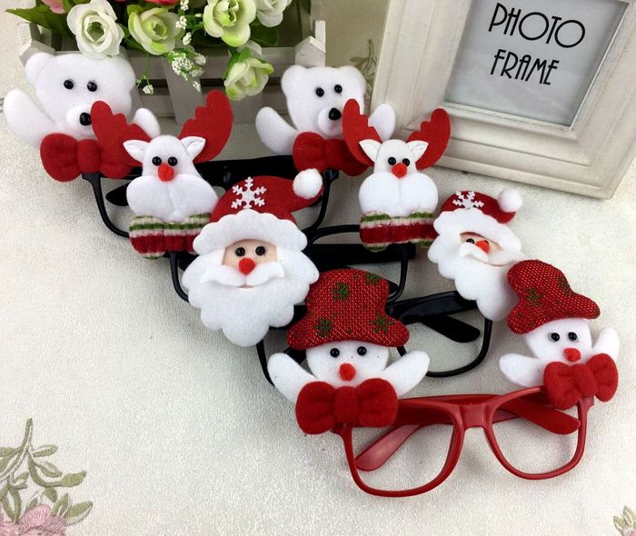Santa Children Santa Claus Glasses frame Christmas Ball party props Santa Children Santa Claus Glasses frame Christmas Ball party props