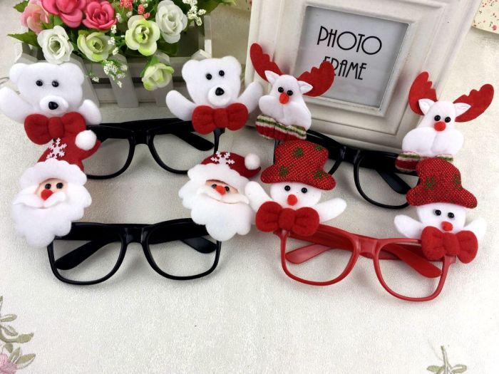 Santa Children Santa Claus Glasses frame Christmas Ball party props Santa Children Santa Claus Glasses frame Christmas Ball party props