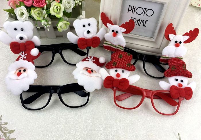 Santa Children Santa Claus Glasses frame Christmas Ball party props Santa Children Santa Claus Glasses frame Christmas Ball party props