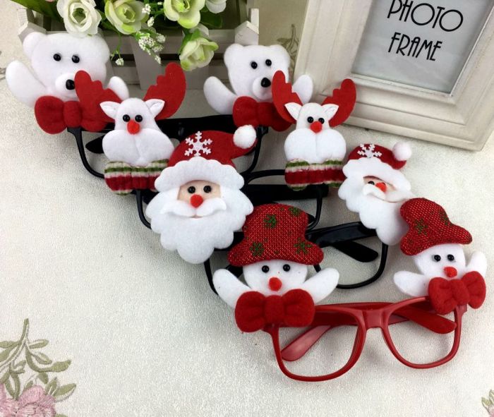 Santa Children Santa Claus Glasses frame Christmas Ball party props Santa Children Santa Claus Glasses frame Christmas Ball party props
