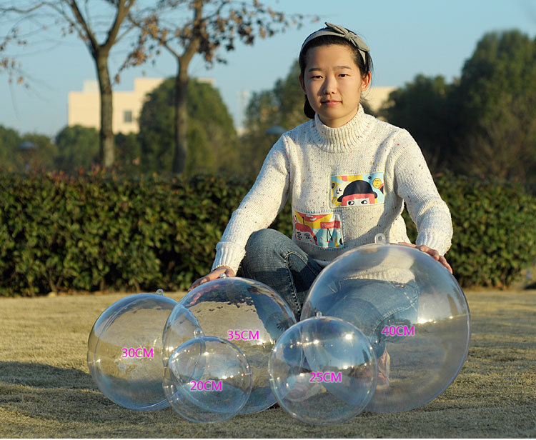 The Large size field decoration acrylic hollow ball pendant transparent crystal plastic Christmas ball customized The Large size field decoration acrylic hollow ball pendant transparent crystal plastic Christmas ball customized