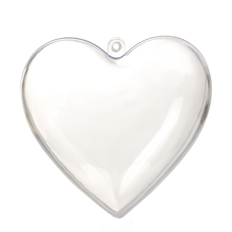 High-Permeability Food Grade Environmental Protection Material Transparent Plastic Heart-Shaped Christmas Ball Plastic Ball Christmas Supplies Decorations