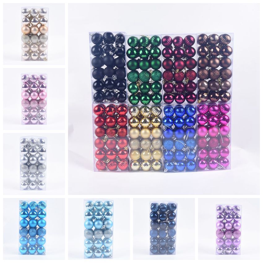 Amazon Cross-Border Hot 4 Cm36 Pack Christmas Ball Christmas Decorations Christmas Christmas ball