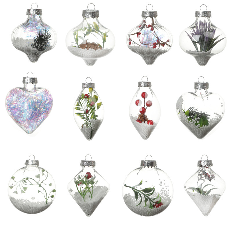 Transparent Plastic Ball Hollow Ball Christmas Decoration Pendant Pet Christmas Ball Holiday Decorative Creative Hanging Ornament Hanging Ball