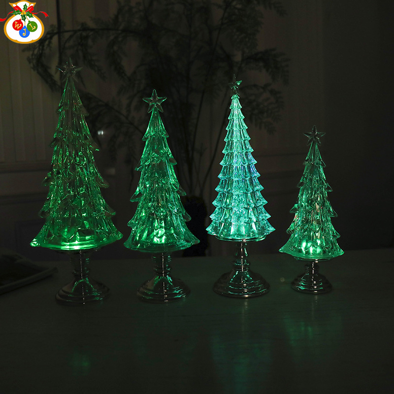 YE-719 Ice Slip Tree Novelty Creative Electronic Products Led Small Night Lamp Ambience Light Christmas Tree Bedside Lamp Book Light