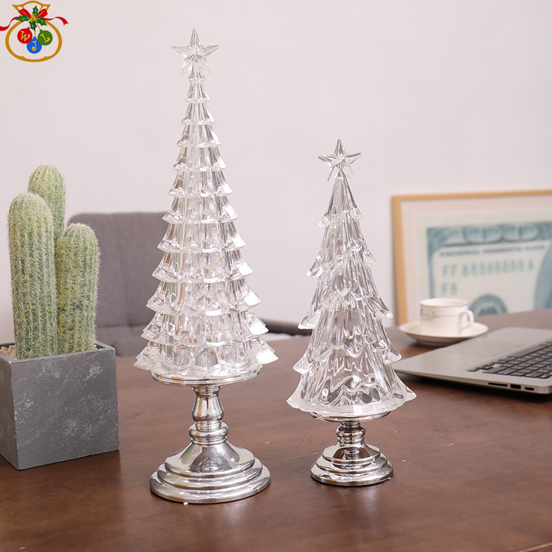 YE-719 Ice Slip Tree Novelty Creative Electronic Products Led Small Night Lamp Ambience Light Christmas Tree Bedside Lamp Book Light