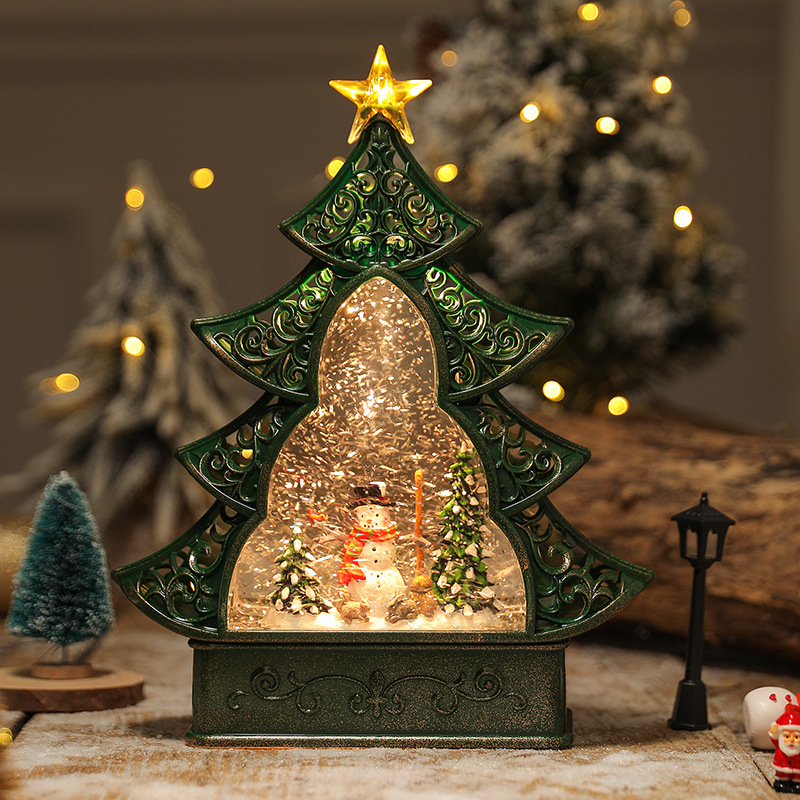 Christmas 2021 Decorations Christmas Christmas Tree Elderly Snowman Snowflake Gift Supplies Product Top Star