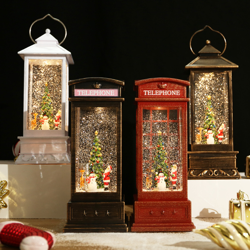 Christmas Spinning Creative Christmas Tree Music Box Music Box Birthday Gift Gift Crystal Ball Floating Snowflake Glowing