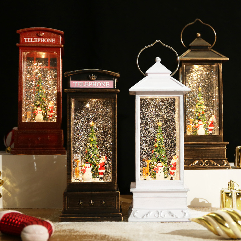 Christmas Spinning Creative Christmas Tree Music Box Music Box Birthday Gift Gift Crystal Ball Floating Snowflake Glowing