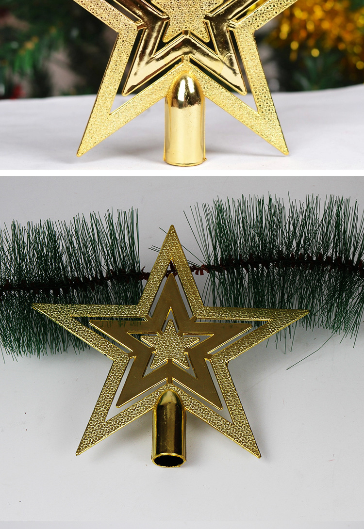 Christmas Tree Tree-Top Star Christmas Tree Decorations Holiday Arrangement Plastic Hollow Five-Pointed Star 19cm Christmas Tree Tree-Top Star Christmas Tree Decorations Holiday Arrangement Plastic Hollow Five-Pointed Star 19cm