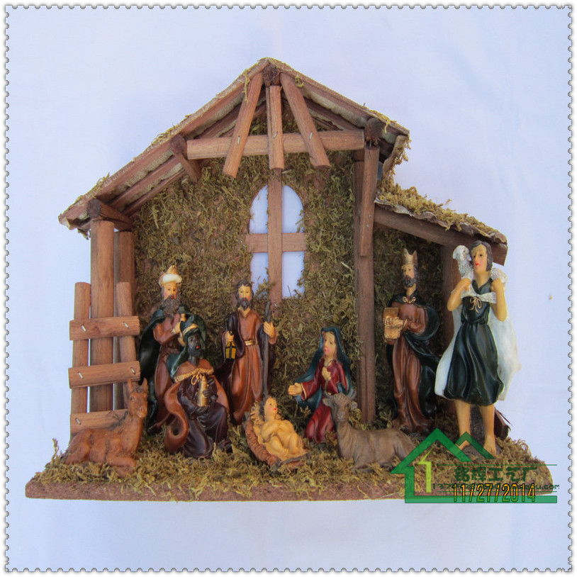 Exported to Brazil Catholic holy things Europe and America retro manger group Christmas supplies Christmas Christmas tree
