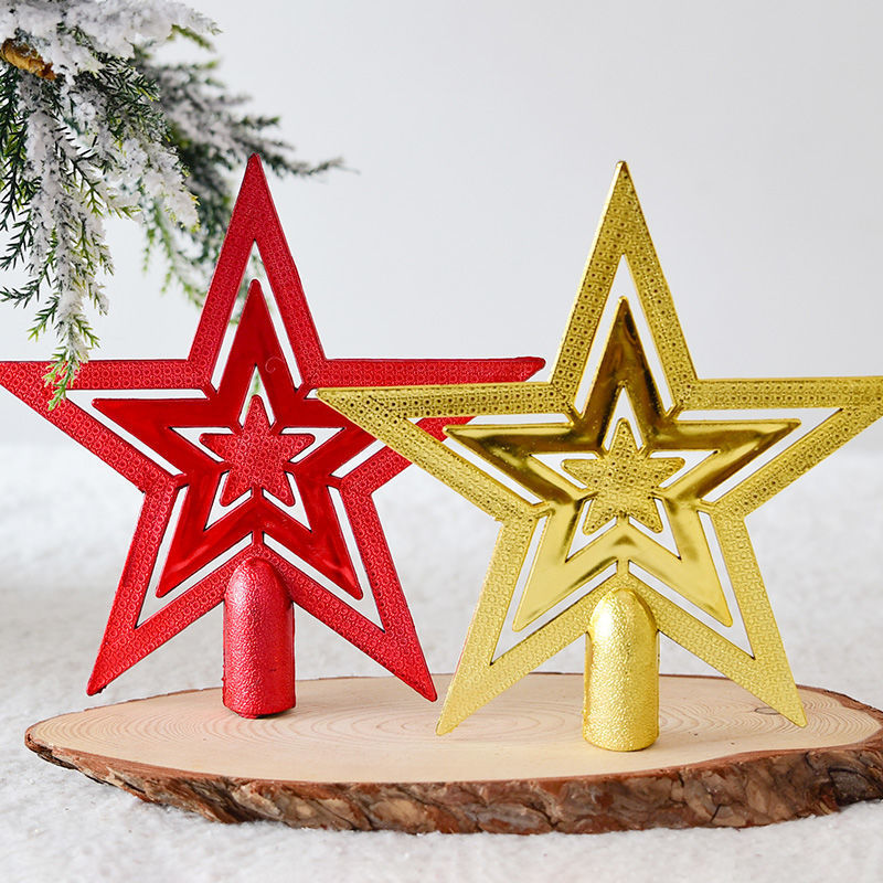 Christmas Tree Top Decoration Christmas Tree Top Star Golden Five-Pointed Star Christmas Decoration Flat Five-Star 10cm20cm Christmas Tree Top Decoration Christmas Tree Top Star Golden Five-Pointed Star Christmas Decoration Flat Five-Star 10cm20cm