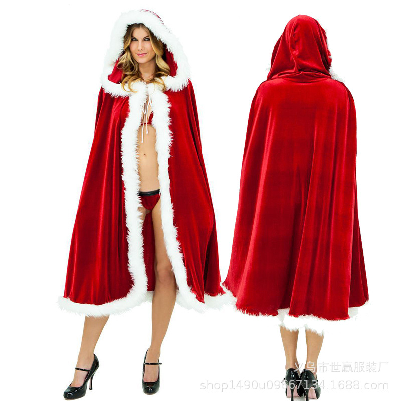 New Christmas cape children&#039;s cape dress up clothing Europe and the United States popular red adult Santa Claus cape