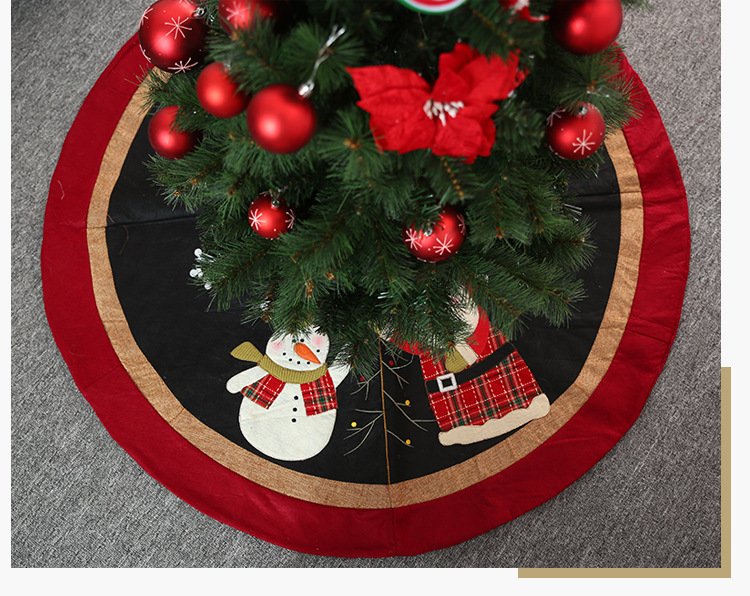Haobei New Christmas Decorations Christmas Tree Skirt 120cm Small Tree Dress up Tree Apron Old Man Tree Skirt