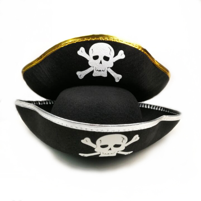 Halloween Hat Cosplay Prop Party Supplies Pirate Captain Hat Caribbean Skull Pirate Hat