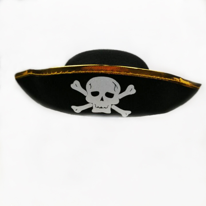 Halloween Hat Cosplay Prop Party Supplies Pirate Captain Hat Caribbean Skull Pirate Hat