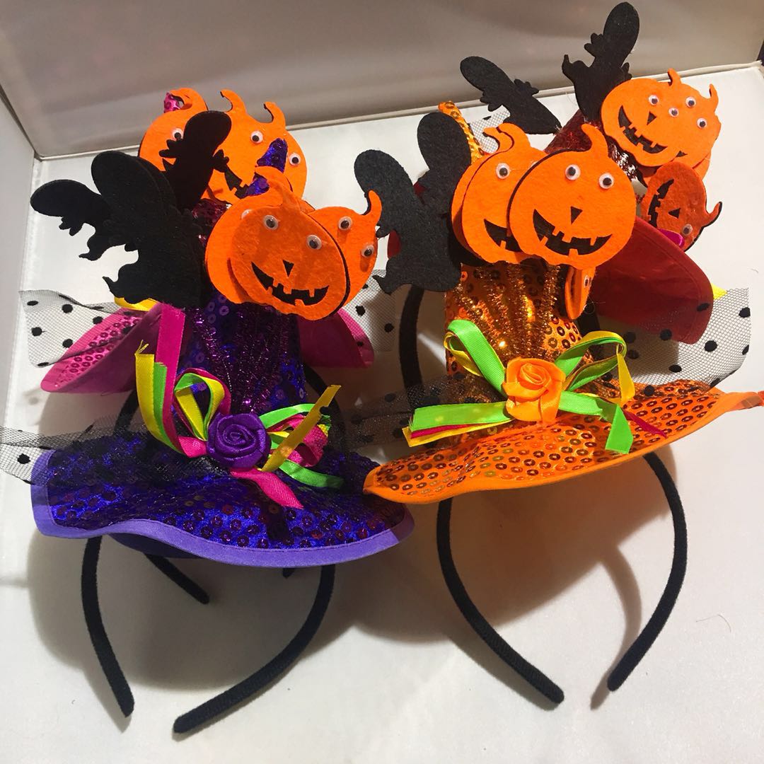New Halloween Witch Headband Pumpkin Lace Decor Hat Ghost Festival Carnival Decoration Supplies Headdress Hot Sale New Halloween Witch Headband Pumpkin Lace Decor Hat Ghost Festival Carnival Decoration Supplies Headdress Hot Sale