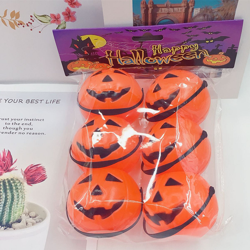 6 Bags Small Pumpkin Halloween Ghost Festival Small Pumpkin Decoration Supplies Pumpkin Bucket Pumpkin Lamp